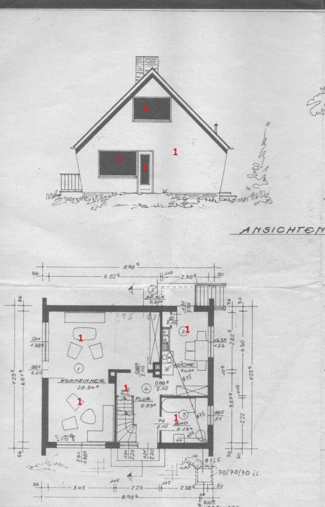 Abgeschlossenheitsbescheinigung nach WEG - Haus 1